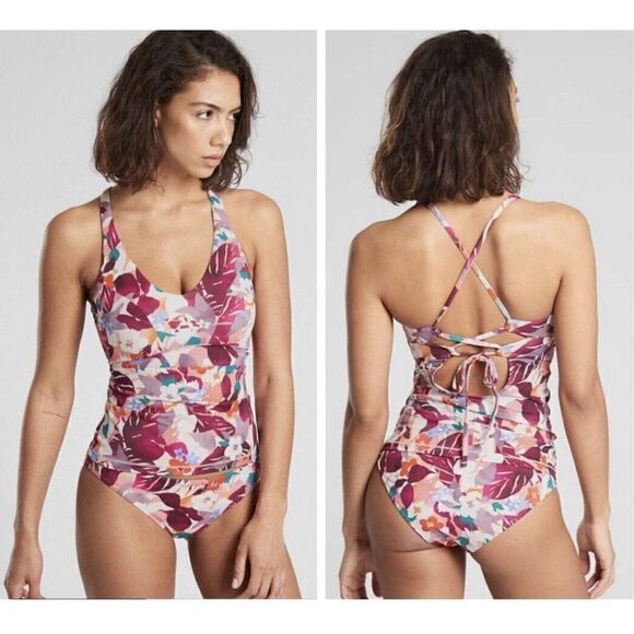 Athleta Daybreak Tropic Triangle Tankini Top M Tall - Picture 1 of 7